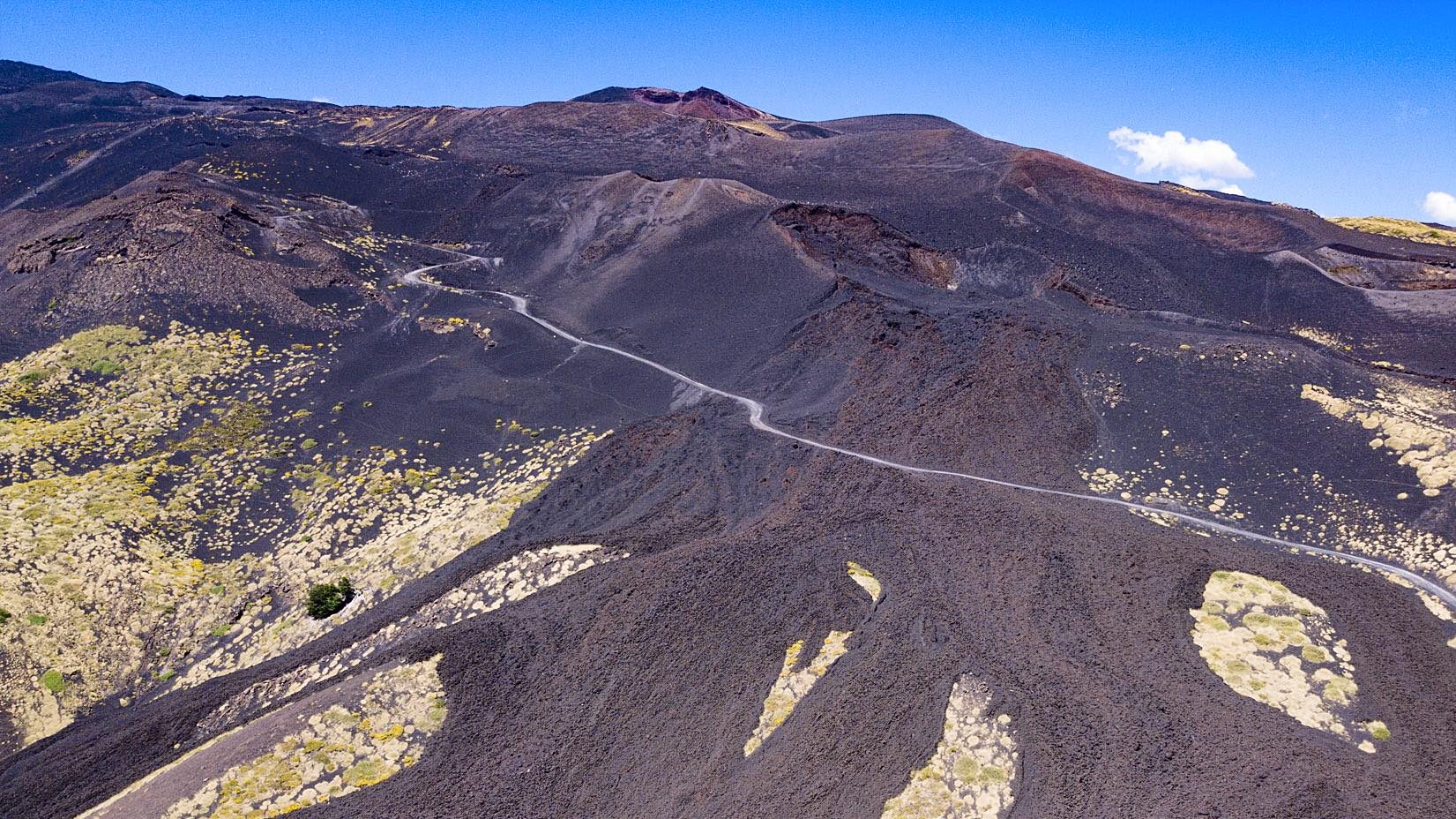 The slopes of Mount Etna from above