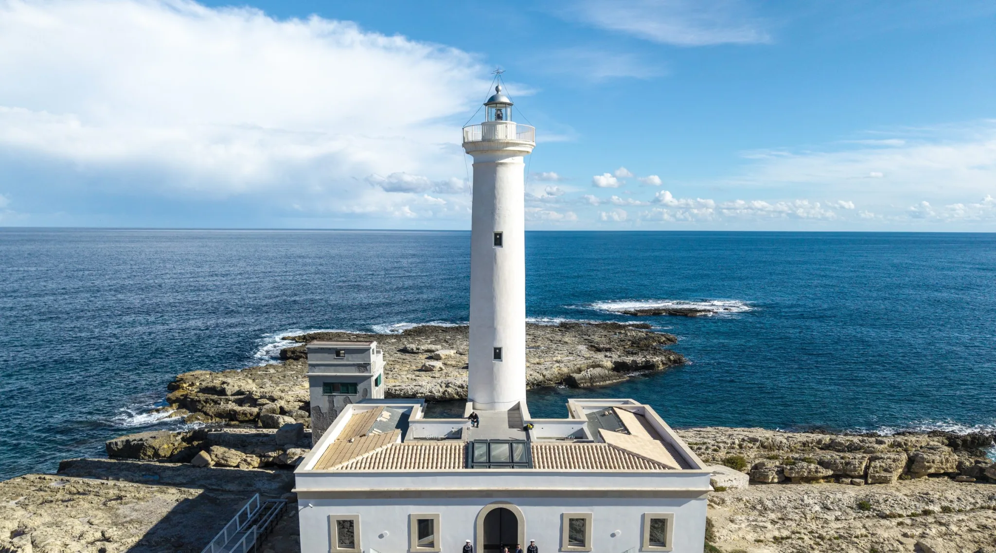 The Capo Santa Croce lighthouse from above